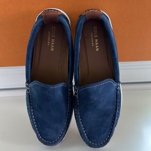 Cole Haan, Men’s size 9 blue, suede, slip on loafers.